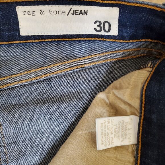 Rag & bone 10 inch Capri Cropped High Rise Jeans in Stanwix Dark Wash Sz 30 - Picture 7 of 9